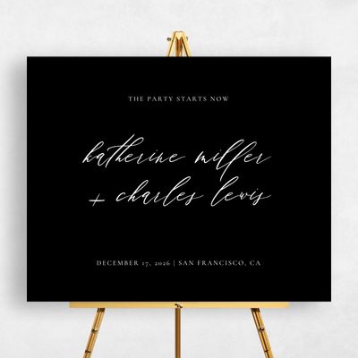 Black Wedding Sign - Violin Landscape