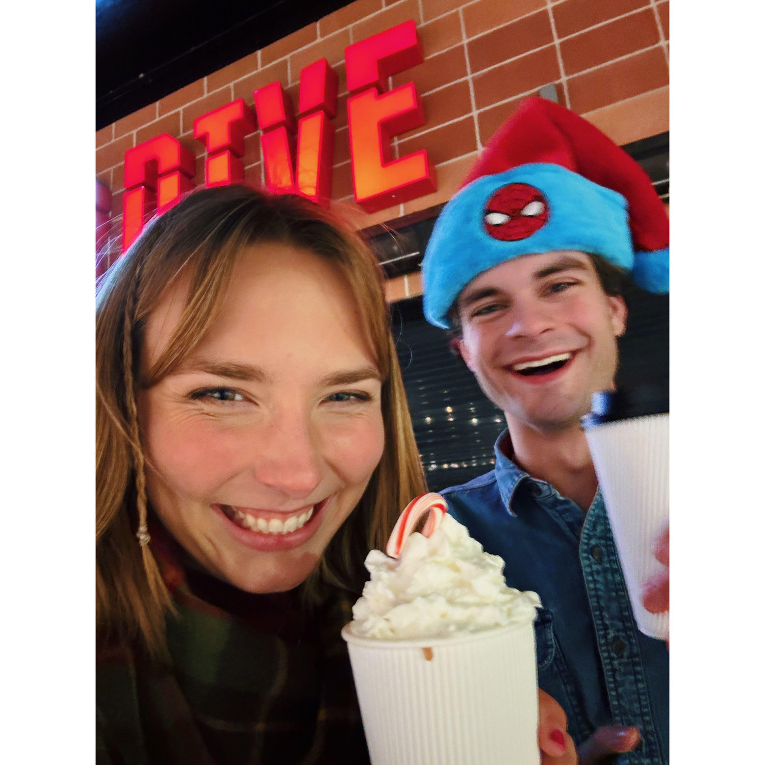 Our first Christmas together! I made caed wear a spider-man hat throughout all activities