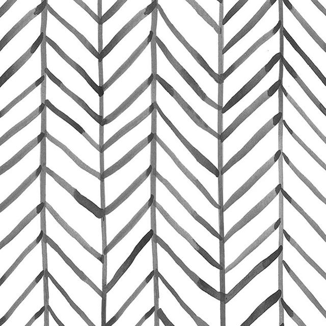 HaokHome 96020-1 Modern Stripe Peel and Stick Wallpaper Herringbone Black White Vinyl Self Adhesive Contact Paper Decorative 17.7"x 9.8ft