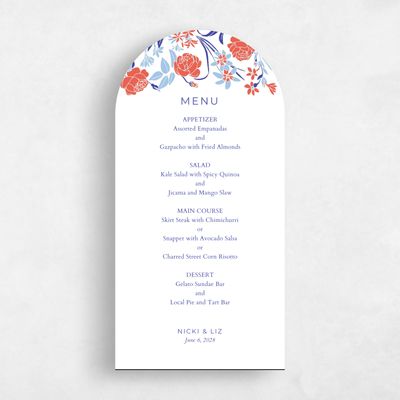 Red Arch Wedding Menu - Starflower