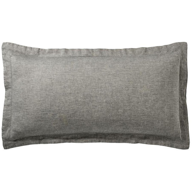 Belgian Flax Linen Sham, Heathered Charcoal, King, Set of 3