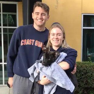 Picking up Scout from the animal shelter in October 2022