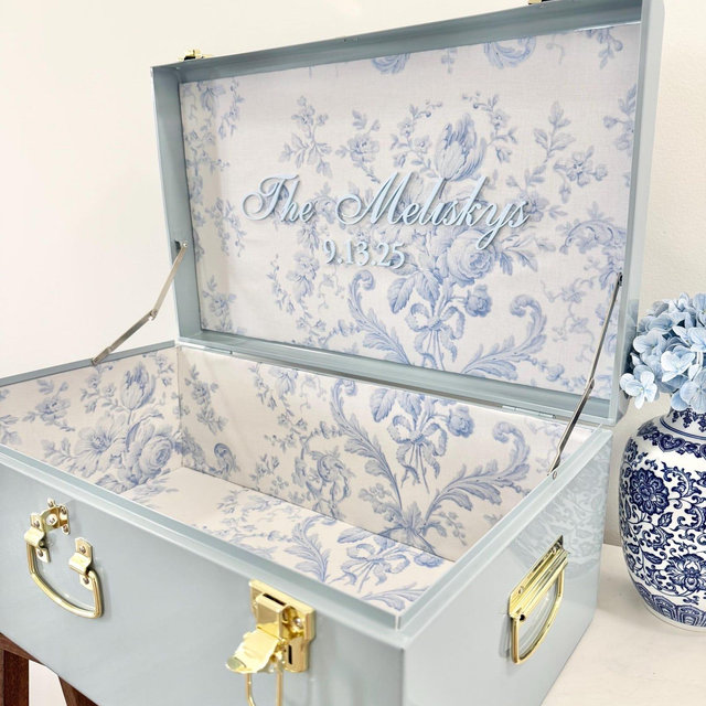 Keepsake Trunk for Sister In Law Gift for Couple Memory Box for Mother of Bride Christmas Present for Friend Something Blue Gift for Niece