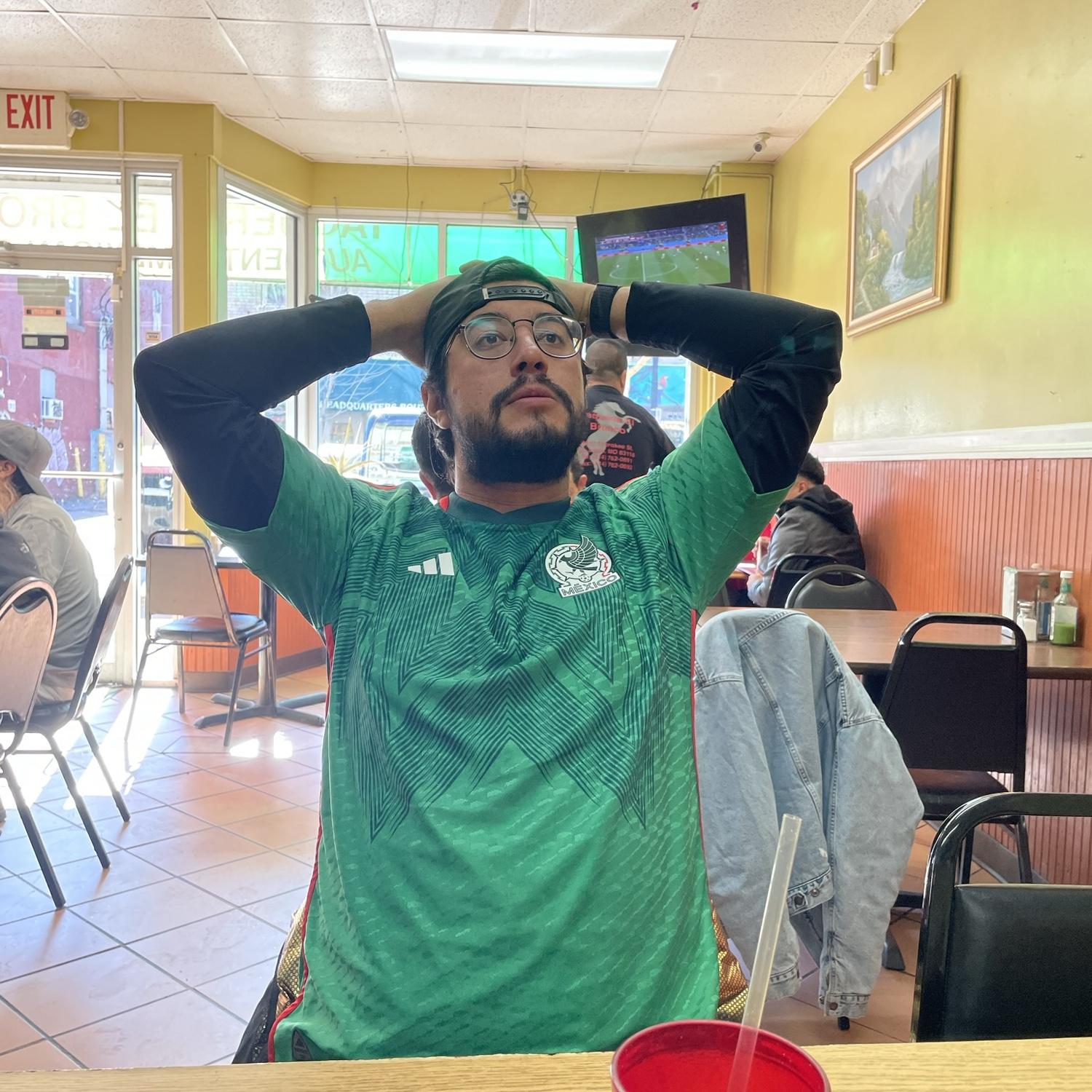 We found a small taqueria in St. Louis to watch Mexico play in the world cup & their TVs were as big as a computer monitor 🤣 the vibes were high though haha