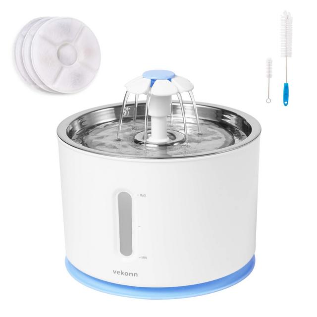Vekonn Cat Water Fountain Stainless Steel Top (Blue)