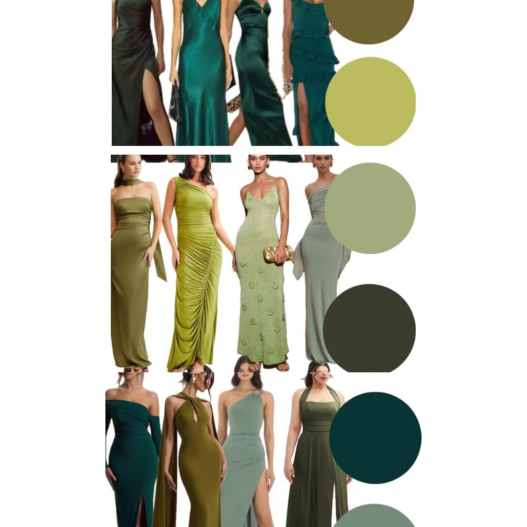Mid to Floor length gowns.