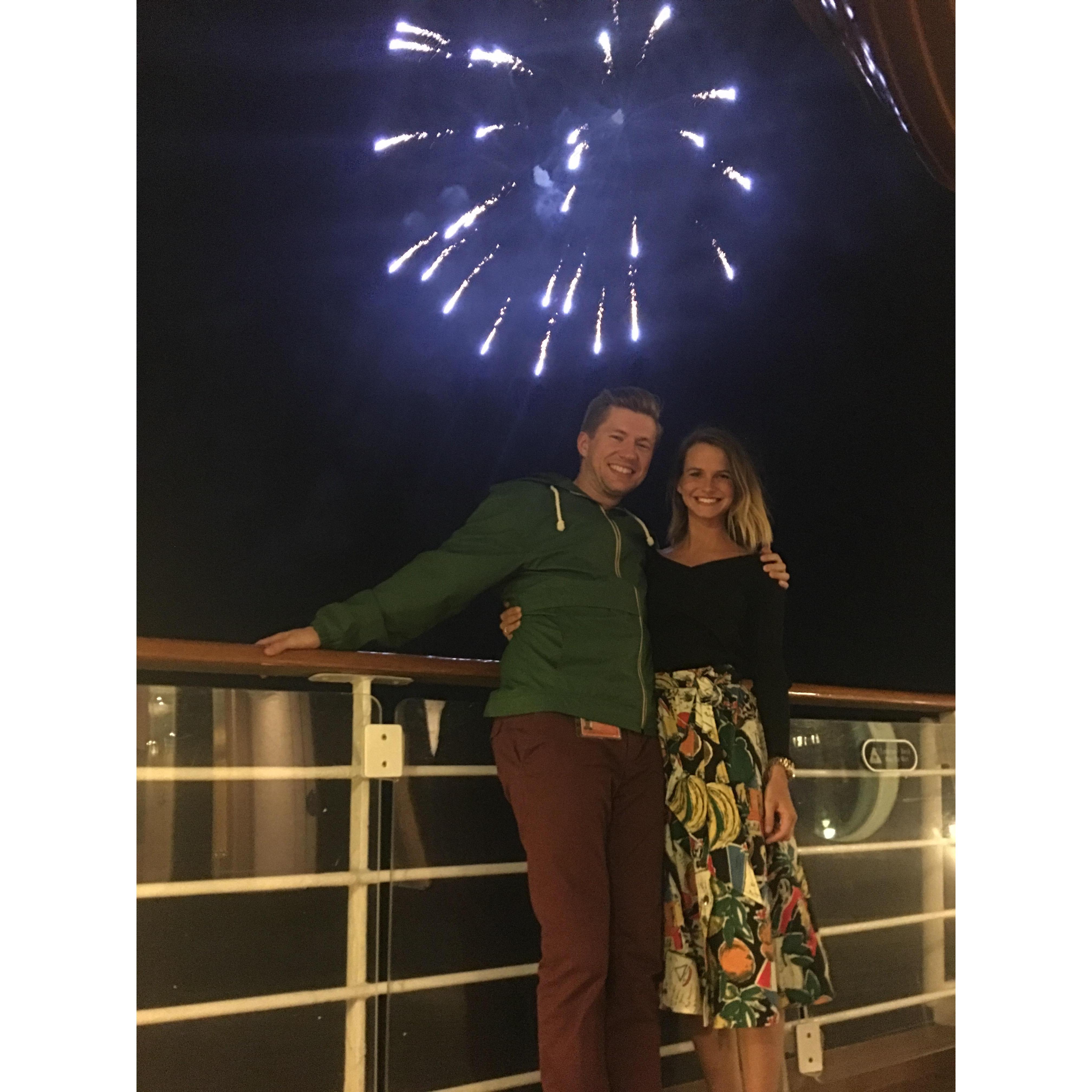 Disney Fireworks! Disney Wonder Cruise Line 2017