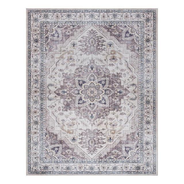 Gertmenian Printed Indoor Boho Area Rug - Non Slip, Ultra Thin, Super Strong, Tufted Rug - Home Décor for Entryway, Bedroom, Living Room - 8x10 Large, Soha Gray, 28916