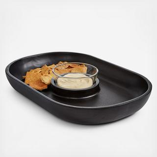 Hotel Collection - Black Wood Chip & Dip Bowl