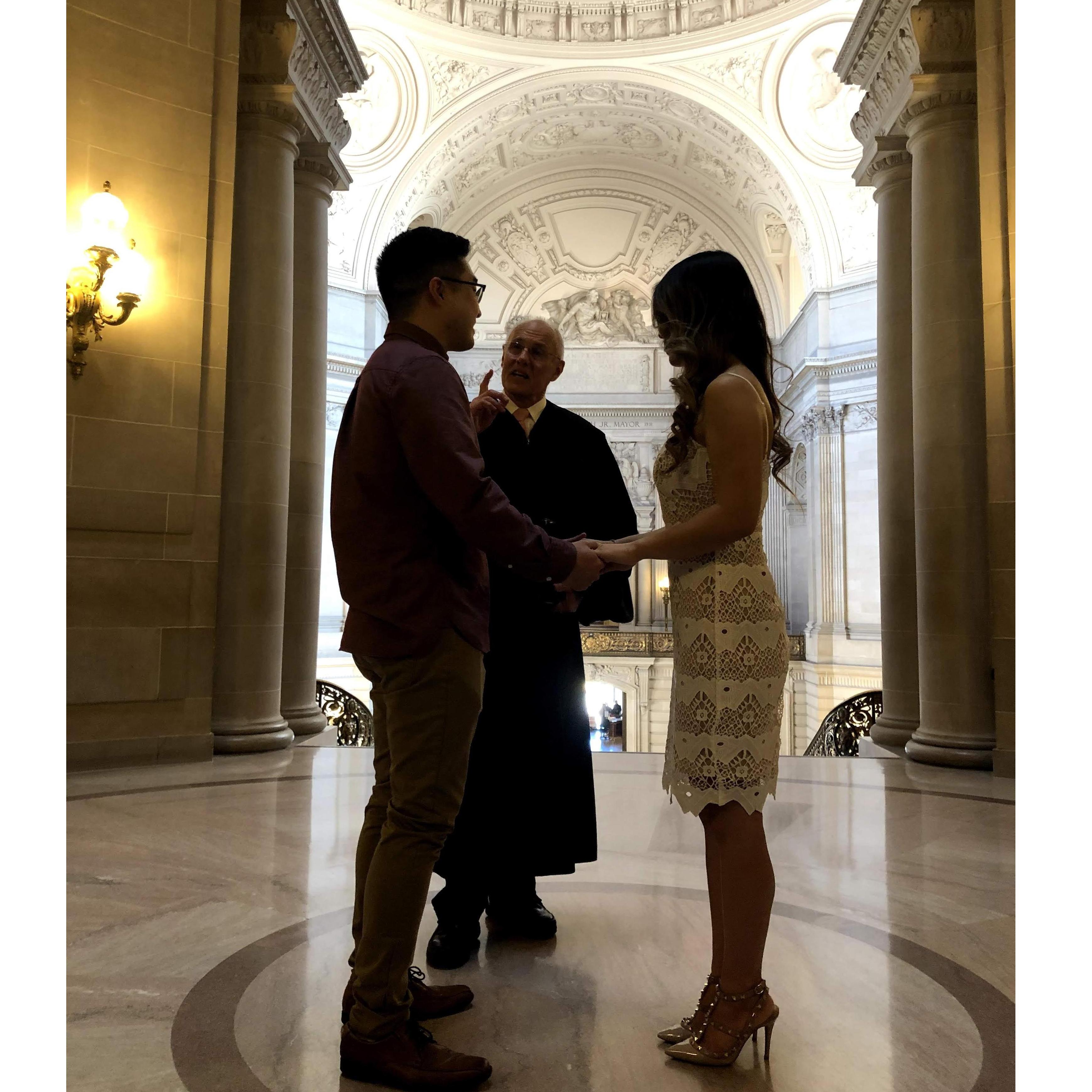 Our "I Dos" at the beautiful San Francisco City Hall.