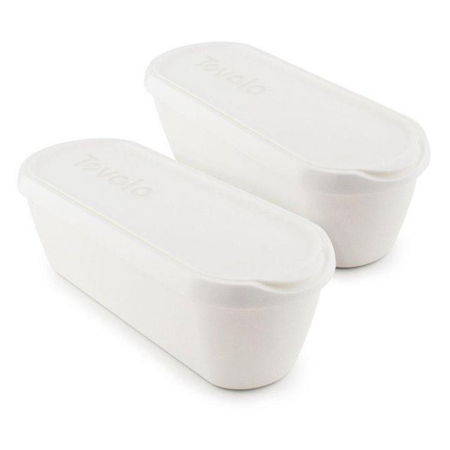 Tovolo Glide-A-Scoop White 2.5 Quart Ice Cream Tub, Set of 2