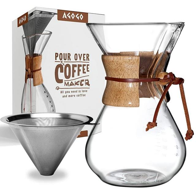 AGOGO Pour Over Coffeemaker Set Classic Series with Filter 10 Cups
