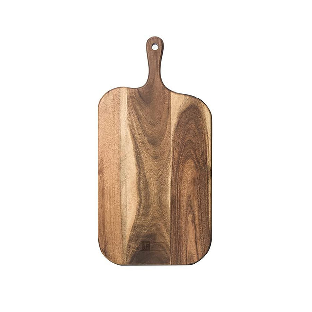 JF JAMES.F Serving Board, Acacia Wood Cutting Board with Handle Wooden Cheese Board Charcuterie Boards Wood Board for Food Bread Fruit 15x7.5x0.6 Inch