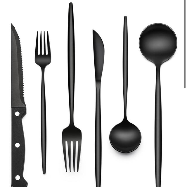 Black Silverware Set