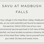 Savu Sauna at Madbush Falls