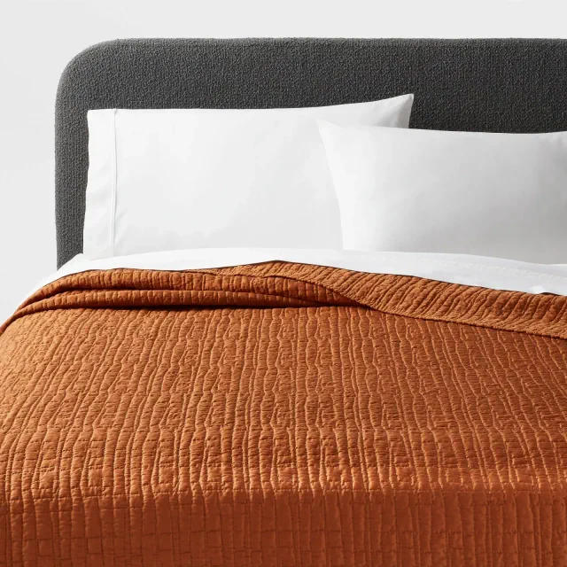 Full/Queen TENCEL® Quilt Copper - Threshold™: OEKO-TEX Certified, Lightweight Woven Coverlet with Cooling Technology