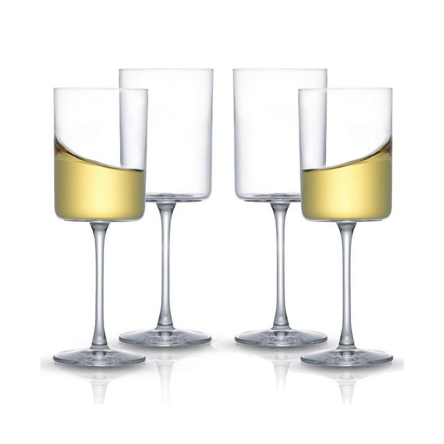 JoyJolt Claire White Wine Glasses, Set of 4