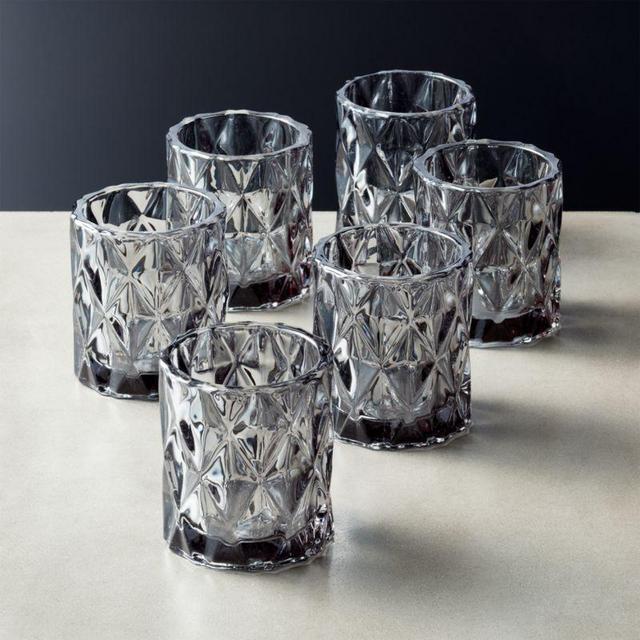 Set of 6 Betty Smoke Tea Light Candle Holders
