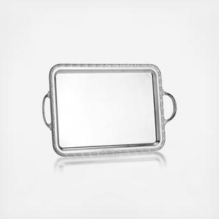 Villa D'Este Silver Plated Rectanguar Tray With Handles
