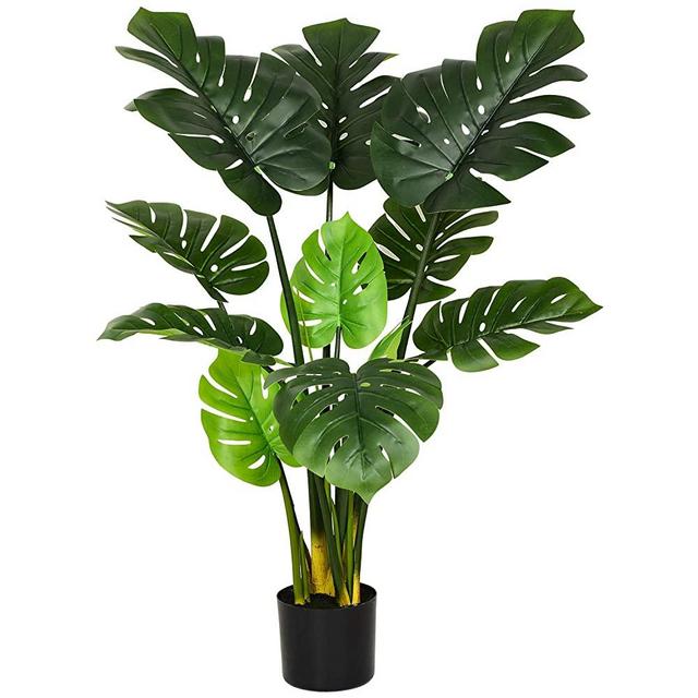 Artificial Monstera Deliciosa Plant 43" Fake Tropical Palm Tree,Artificial Plant for Home Garden Office Store Decoration (1PACK)
