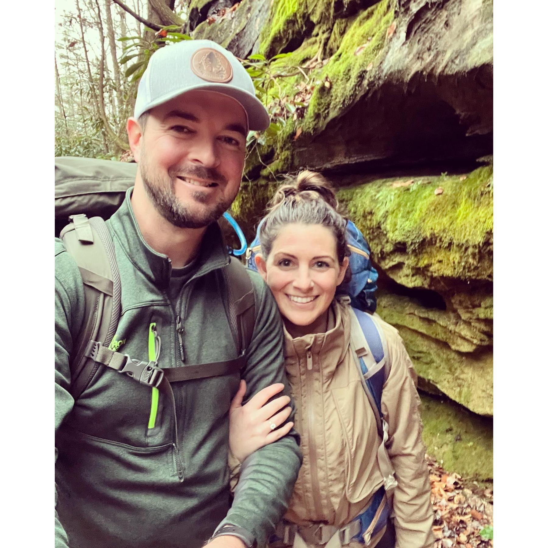 The hike down from our engagement.