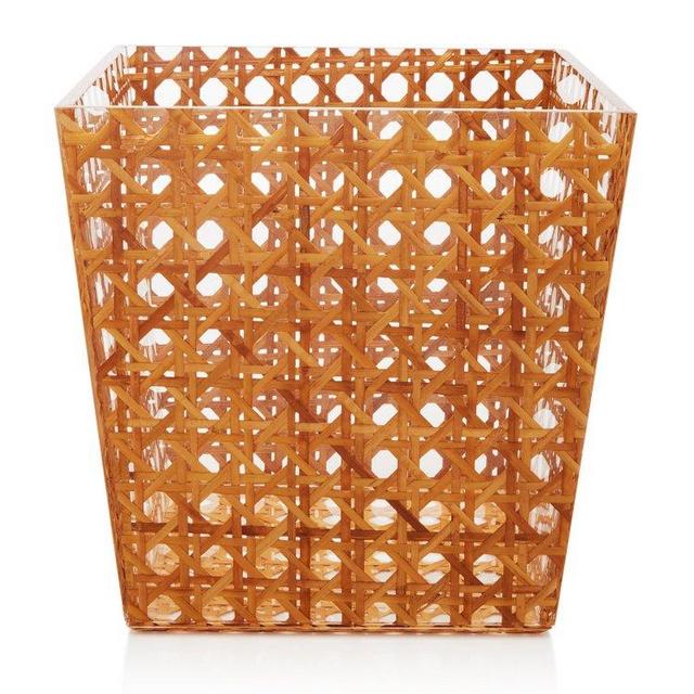 Woven Rattan Wastebasket