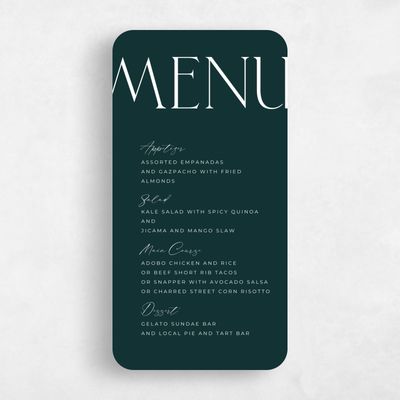Green Rounded Wedding Menu - Josephine