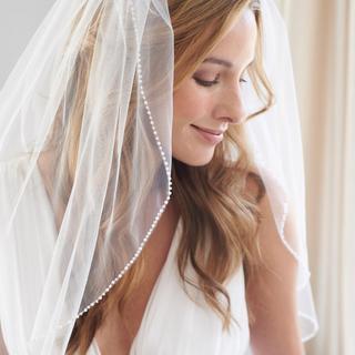 Simple Pearl Edge Wedding Veil