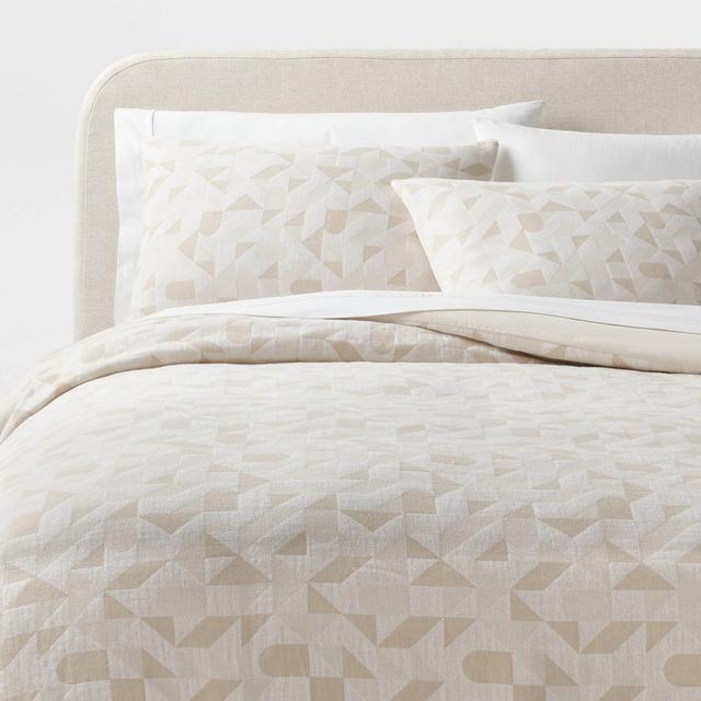 King Geo Matelasse Duvet Cover and Sham Set Khaki/Ivory - Threshold™