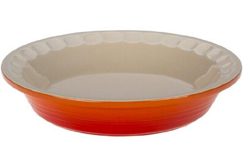 Le Creuset PG1855-232 Heritage Stoneware Pie Pan, 9-Inch, Flame