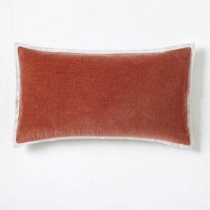 Classic Cotton Velvet Pillow Cover, 12"x21", Burnt Umber