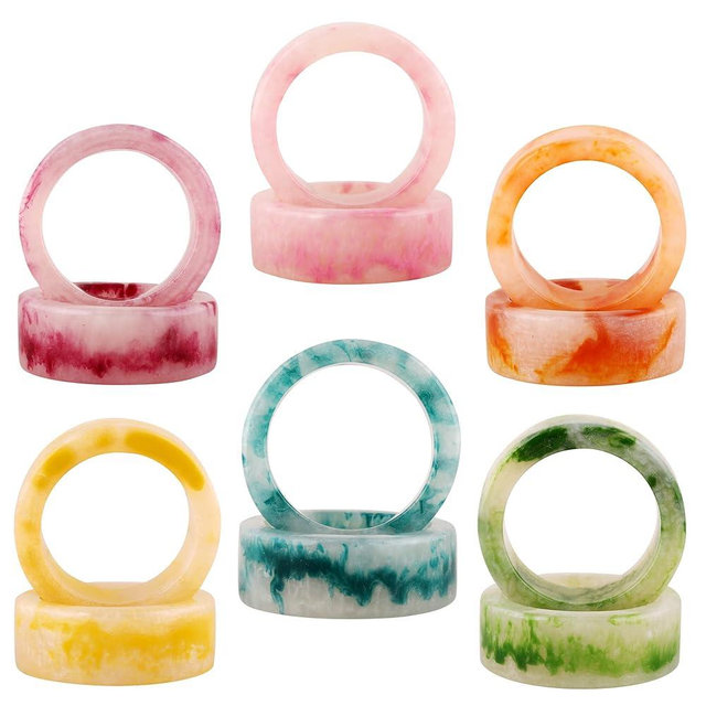 Set of 12 Epoxy Resin Napkin Rings - Colorful Napkin Ring Holders 1.5" Napkin Rings for Christmas Party Decoration, Dinning Table, Family Gatherings, Table Décor(Multi Pastel)- ALPHA Living HOME
