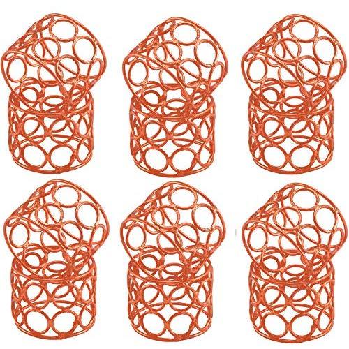 Kaizen Casa Handmade Round Mesh Napkin Rings Holder for Dinning Table Parties Everyday, Set of 12 (Copper)