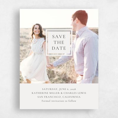 Smoke, Grey Wedding Save the Date - Potter Portrait