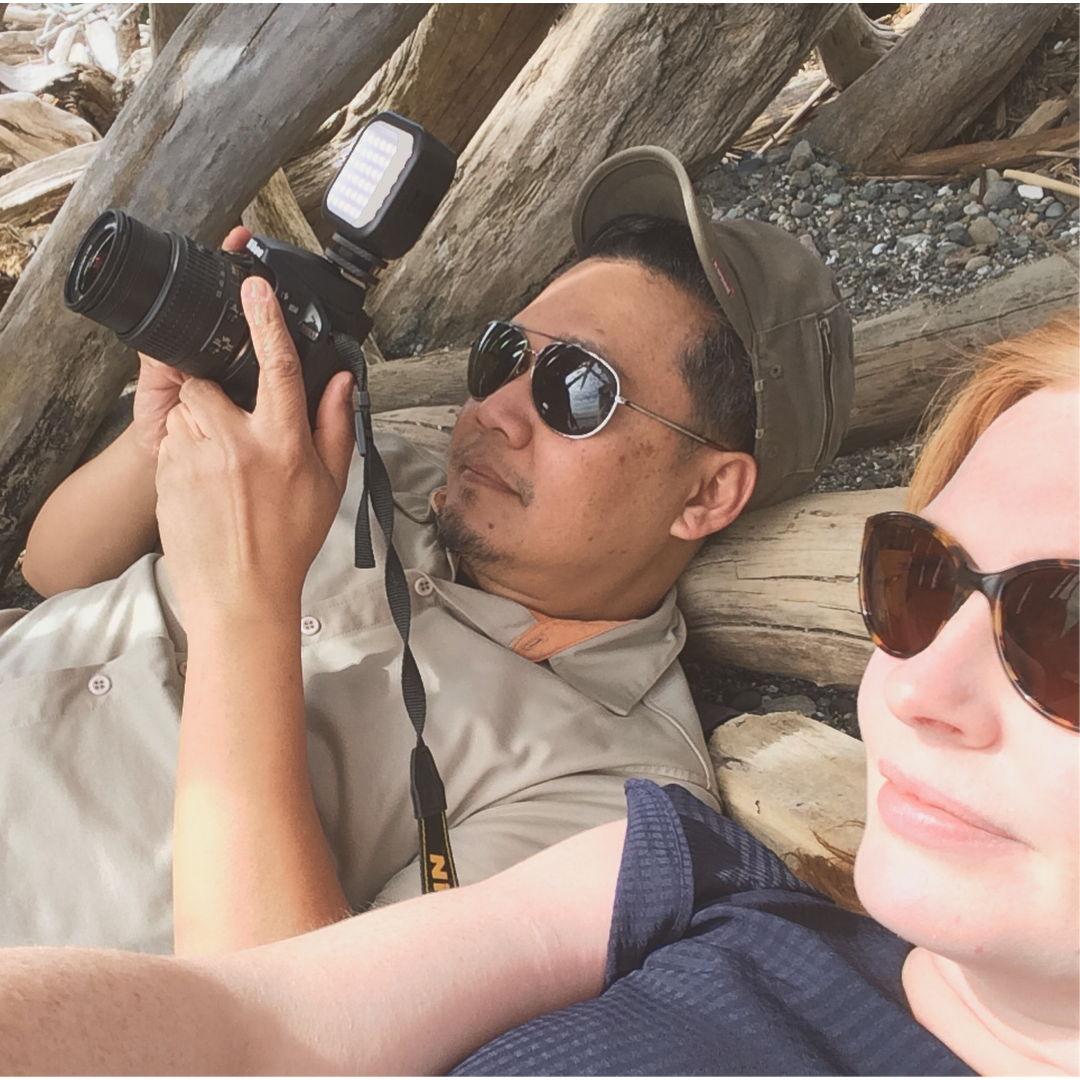 In a driftwood hut on Vashon Island.