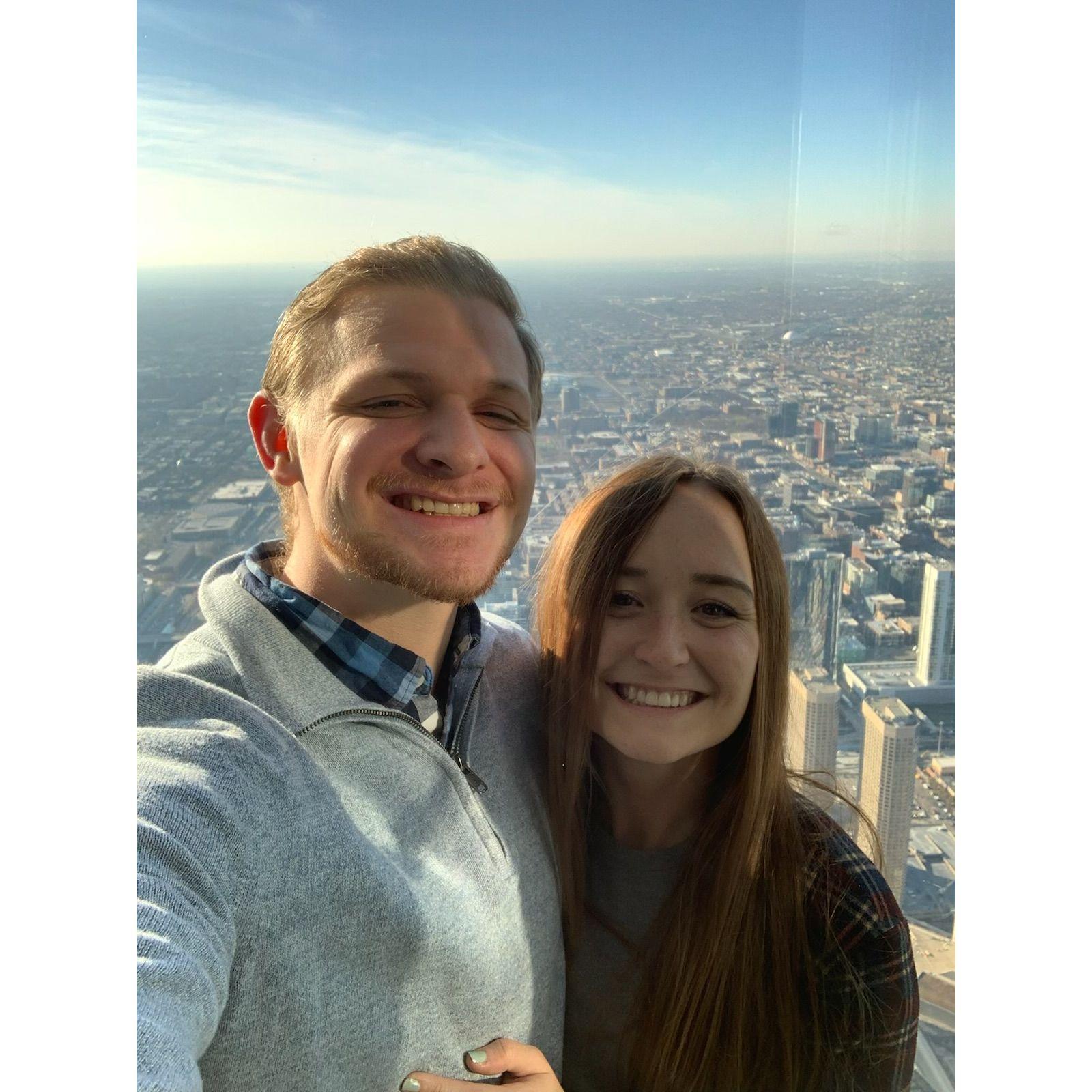 Celebrating my birthday by going up the Willis Tower!