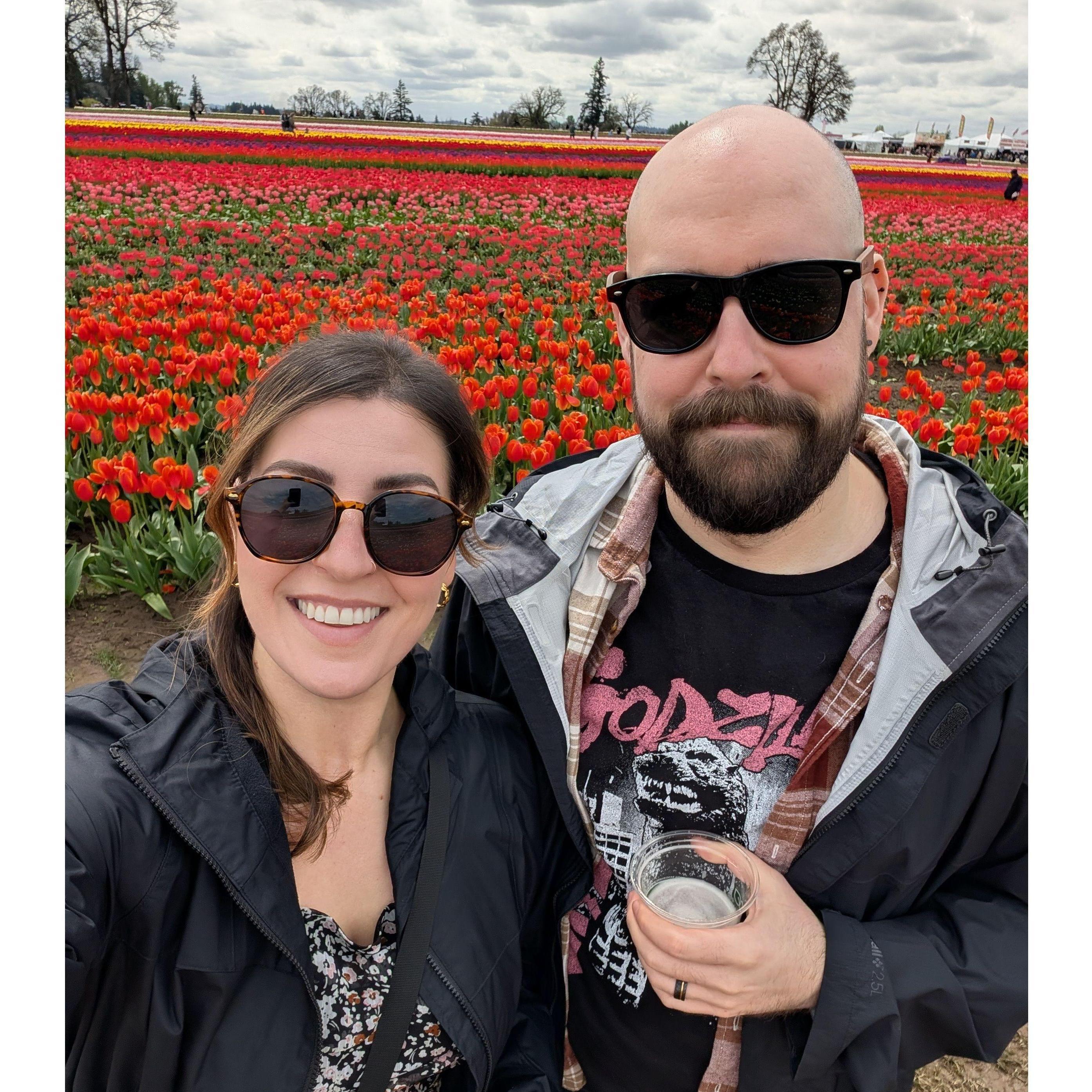 A trip to Oregon in April 2025 with a stunning view of fields upon fields of tulips.