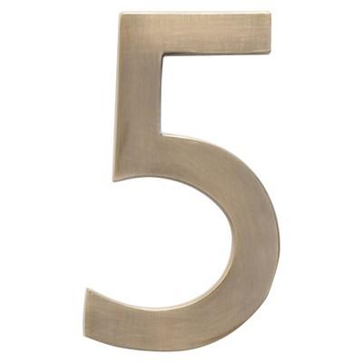 Architectural Mailboxes 5" House Number 5 - Antique Brass