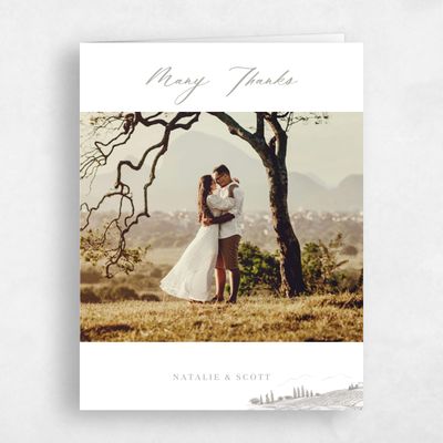 Pale Sage, Grey Wedding Thank You - Fico Photo