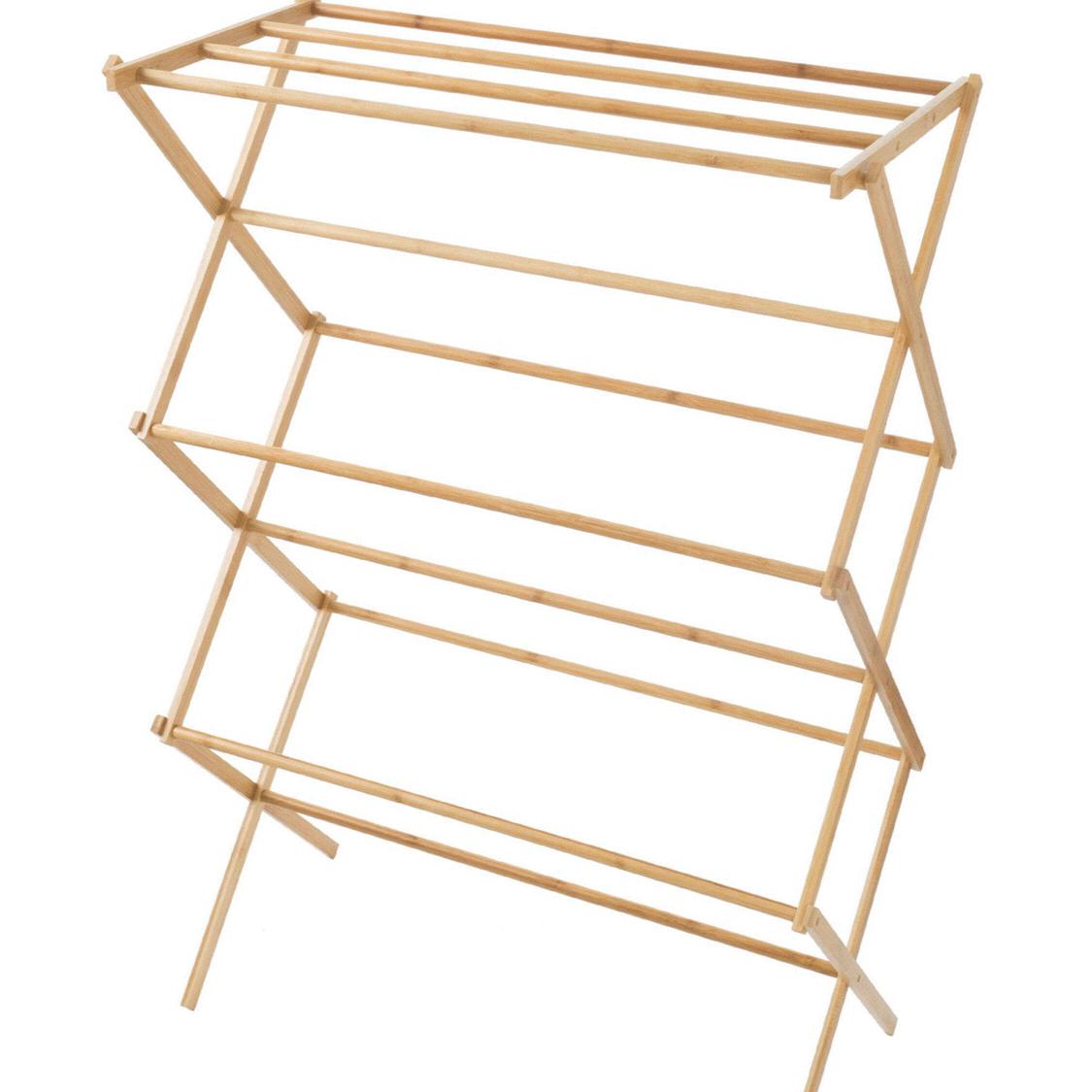 Lavish Home Bamboo Folding Laundry Drying Rack