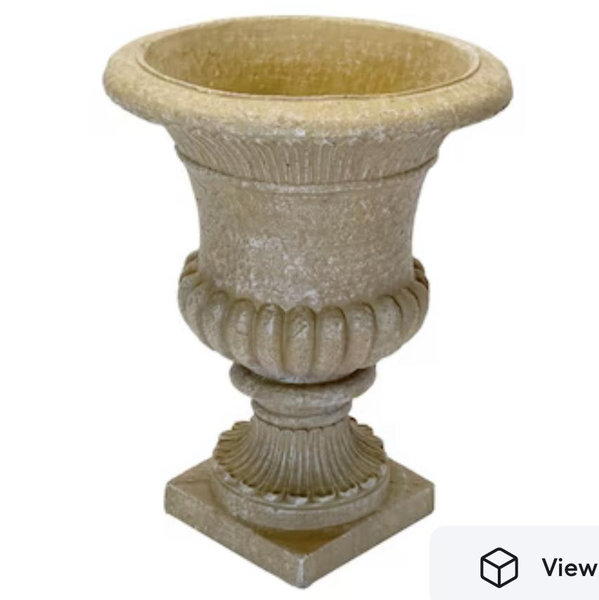 Urn 21.0-in W x 21.0-in L x 28-in H Desert Sand Concrete Outdoor Planter