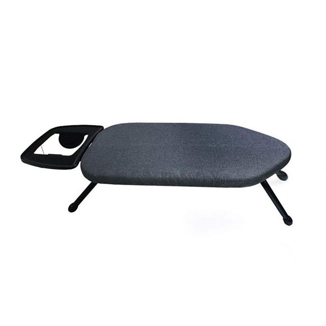 Duwee 14"x25" Table Top Ironing Board with Thicken Felt Padding, Metallic Cover, Solid Iron Rest (Black)
