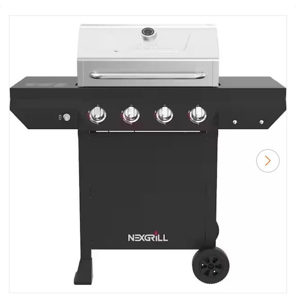 Nexgrill 4-Burner Propane Gas Grill in Black with Stainless Steel Main Lid (home depot)