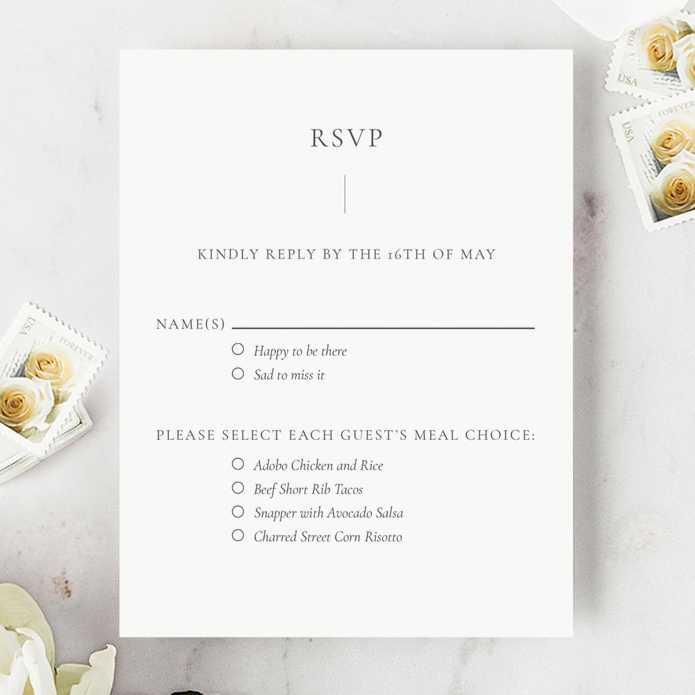 Barnell Portrait Letterpress | Black | Zola Wedding Invitations
