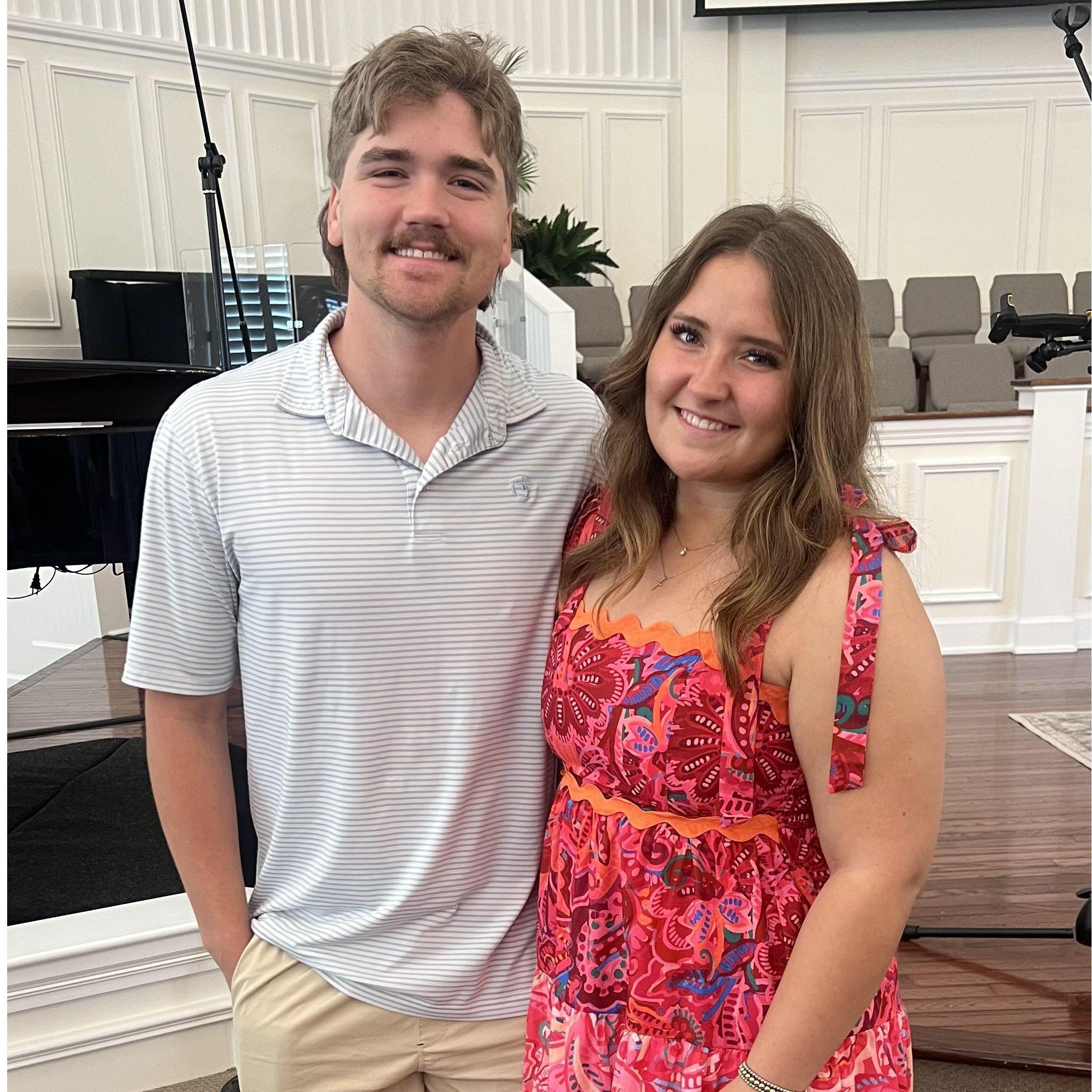 Our church's senior recognition after service. They had the church pray over graduation and our engagement!