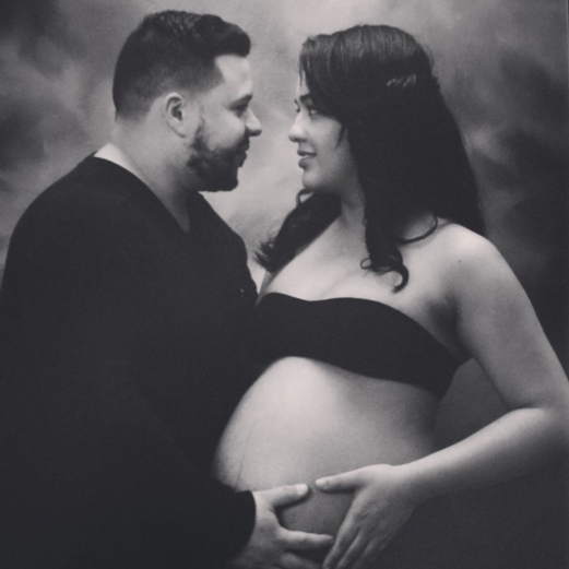 Our first family picture, expecting our baby girl Shailene.