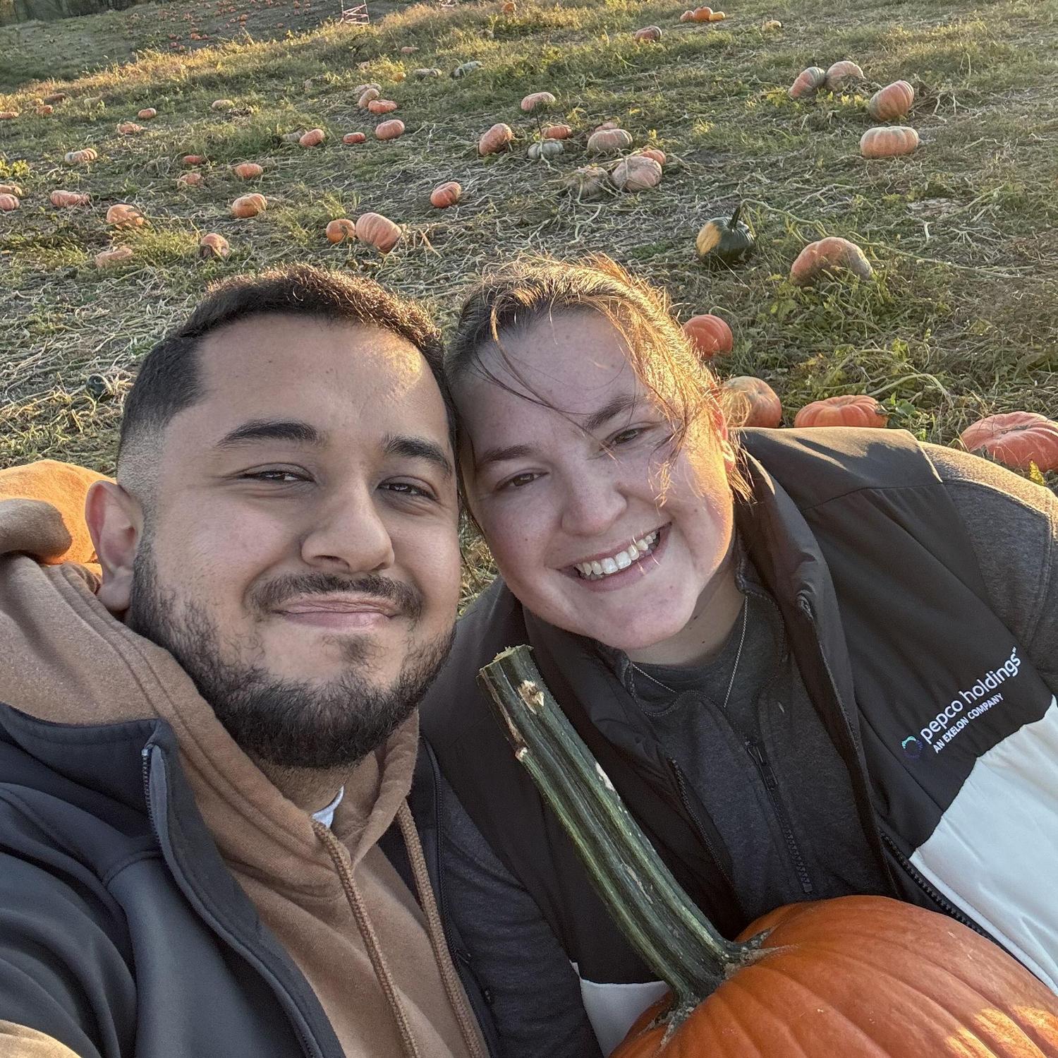 A windy day at the pumpkin patch!