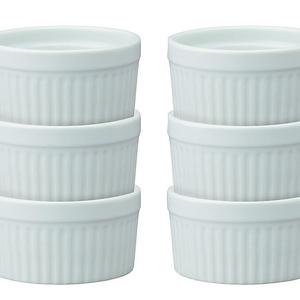 HIC Harold Import Co. - HIC Ramekins, Fine White Porcelain Souffle, 4-Inch, 8-Ounce Capacity, Set of 6