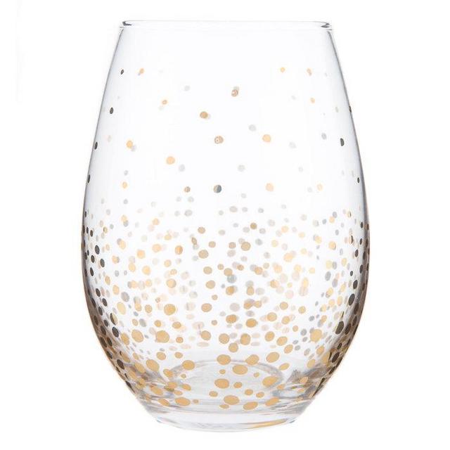 Gold Confetti Drinking Glass