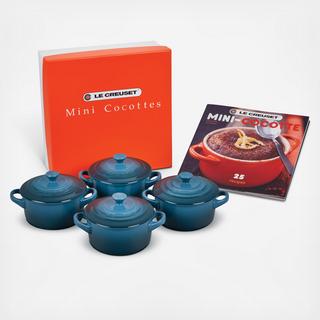 5-Piece Mini Round Cocotte & Cookbook Set